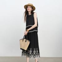 自巧 小个子波嬉风重工刺绣套装裙女夏新款上衣