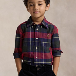 RALPH LAUREN Boys 4-7 Plaid Cotton Oxford Shirt