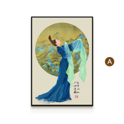 新中式仕女图挂画