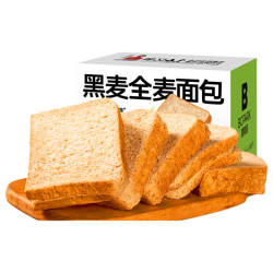 碧翠园 全麦面包0脂肪无糖精荞麦粗粮减低代餐饱腹食品早餐 黑麦 2斤