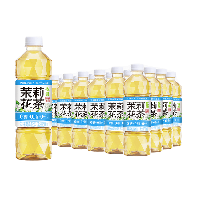 PLUS会员：依能 茉莉花茶饮料 无糖 500ml*24瓶 塑膜装