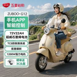五星钻豹 72V22AH电动摩托车代步复古电动车女通勤长续航电瓶车G12