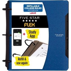 Five Star 活页本可拆卸笔记本 预装60张横格 可装200张 蓝色