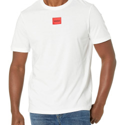 Hugo Boss 时尚T恤 棱纹圆领常规版型中央LOGO T恤 圆领 短袖 常规版型 Chalk White X-Large