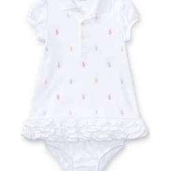 RALPH LAUREN Baby Girls Ruffled Polo Dress & Bloomer