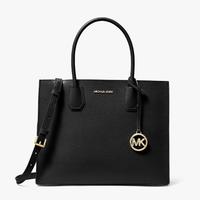 MICHAEL KORS Mercer 经典复古纯色皮革通勤风托特包风琴包手提包