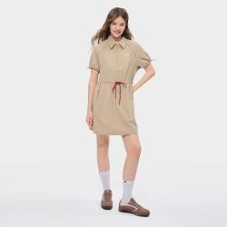 FILA 女装FUSION系列连衣裙女士时尚休闲简约百搭工装梭织连衣裙