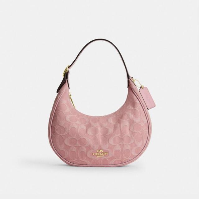 COACH 经典标志丹宁布EMILY单肩斜挎月牙包CEN04