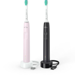 Philips 飞利浦 Sonicare 3100 电动牙刷双支装 声波震动清洁 压力感应 计时器功能 糖果玫瑰色与黑色可选