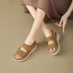 星期六 ST&SAT 真皮凉鞋女26夏季新款时尚百搭复古厚底轻便妈妈运动凉鞋女外穿