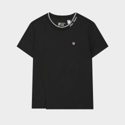 FILA 女装女式T恤女士时尚休闲简约基础百搭圆领针织短袖衫
