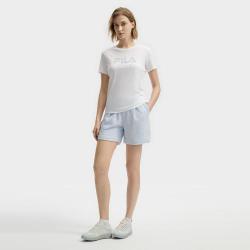 FILA 女装女式T恤女士时尚休闲简约舒适圆领针织短袖衫