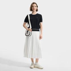 FILA 女装女式针织衫女士时尚休闲简约舒适百搭圆领套头短袖编织衫
