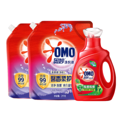 奥妙 三合一洗衣液薰衣草香氛10斤 除菌1kg瓶+薰衣草香2kg*2袋