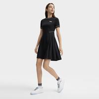 FILA 女装连衣裙女士时尚休闲短袖舒适百搭圆领针织连衣裙