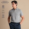 CHARLES TYRWHITT 浅灰色 棉质弹力珠地棉 Polo衫