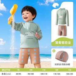 柠檬宝宝 婴童分体泳衣套装男童女孩幼儿长袖防晒游泳衣夏速干