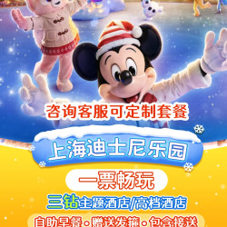 多品牌主题酒店 X 上海迪士尼乐园 2大1小早鸟门票+1晚酒店+接送+发箍