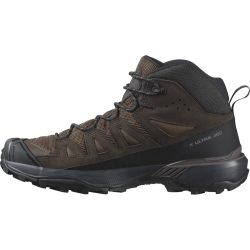 Salomon 萨洛蒙 男式 X Ultra 360 皮革 Mid Gore-Tex 徒步鞋, Dark Earth Delicioso Castlerock