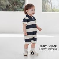 巴厘小猪 Polo连体衣 学院风短袖哈衣