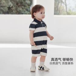 巴厘小猪 Polo连体衣 学院风短袖哈衣