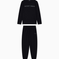 Emporio Armani 安普里奥·阿玛尼 男式 Megalogo 睡衣套装, 黑色