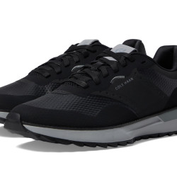 Cole Haan 男士高尔夫球鞋 皮质防水运动鞋 EVA中底缓震 专业球场鞋 黑色静音灯罩雨夹雪 9
