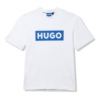 HUGO 时尚T恤 标志条纹棉质圆领T恤 圆领 短袖 标准版型