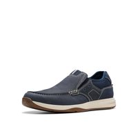 Clarks 其乐男鞋乐福鞋Sailview Step一脚蹬休闲鞋通勤春夏款 Navy Nubuck 8 Wide