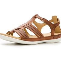 ECCO 爱步女式 Flash Huarache 皮革凉鞋, 鞍座