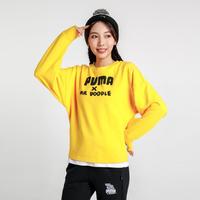 限尺码：PUMA MR DOODLE联名 女款棉质透气时尚印图长袖卫衣