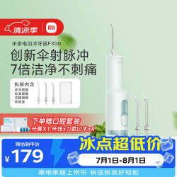 米家 小米立式冲牙器洗牙器水牙线F300薄荷绿创新散射脉冲4档模式3种喷嘴生日礼物送礼物