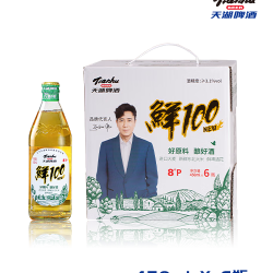 天湖啤酒 8度鲜100鲜啤450ml*6瓶