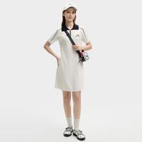 FILA 女装时尚连衣裙女翻领修身无弹舒适优雅通勤编织POLO连衣裙