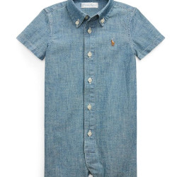 RALPH LAUREN Baby Boys Indigo Cotton Chambray Shortall
