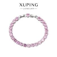XUPING旭平首饰 时尚简约粉色系甜美公主风日常百搭手链 送礼饰品 粉色