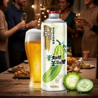 淘金币27.64元、今日必买、88VIP:珠江啤酒 原浆 苦瓜青瓜 增味啤酒 980ml*6罐