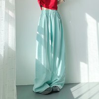 蜜略 冰丝奶芙山本裤女夏日多巴胺轻薄大码胖mm胯宽大粗腿垂感阔腿裤裙