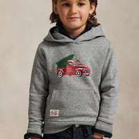 RALPH LAUREN Boys 2-7 Truck-Print Fleece Hoodie