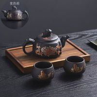 棠门 紫砂遇热变色茶具套装