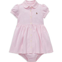 RALPH LAUREN Girls' Striped Oxford Dress & Bloomers Set - Baby