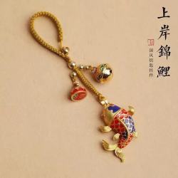 木易 新中式国风挂件一桶金钥匙扣小挂件汽车钥匙挂件包挂手机挂件平安 上岸锦鲤钥匙扣