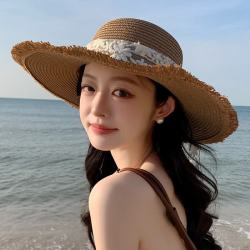 赫卡维 感遮阳帽女韩版蝴蝶结草帽