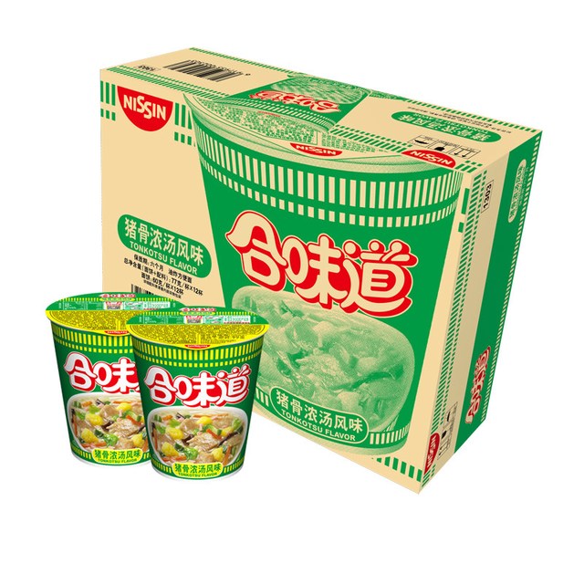 88VIP：日清食品 日清 合味道猪骨浓汤风味方便面 924g 12杯整箱