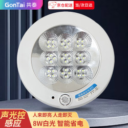 共泰 led声光控吸顶灯 8W 直径22cm 楼梯走廊楼道灯过道车库灯GT-S-BXD8