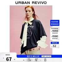 UR UR2026夏季新款女装休闲趣味萌宠刺绣短袖T恤UYY460075+
