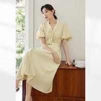 DUIBAI 夏装欧若风泡泡袖显瘦茶歇裙女式连衣裙