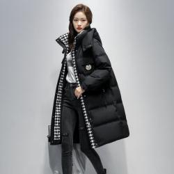 雪中飞 女式可脱卸帽菱格设计时尚长款加厚休闲羽绒服女