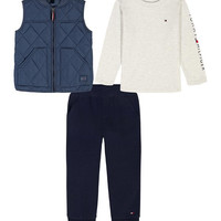 TOMMY HILFIGER 三件套 背心 裤子+长袖衬衫