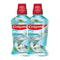 高露洁 清爽海盐精油进口漱口水500ml*2瓶 含氟深层清洁